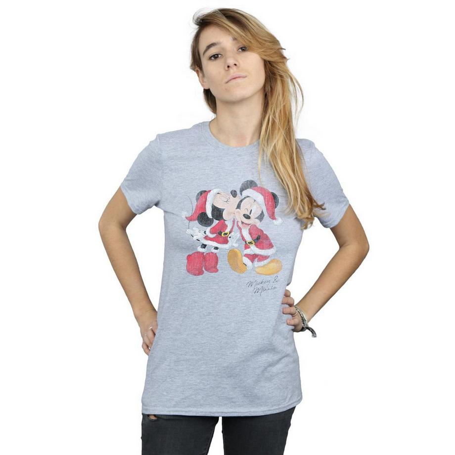 Disney Mickey und Minnie Maus Weihnachtskuss T-Shirt  