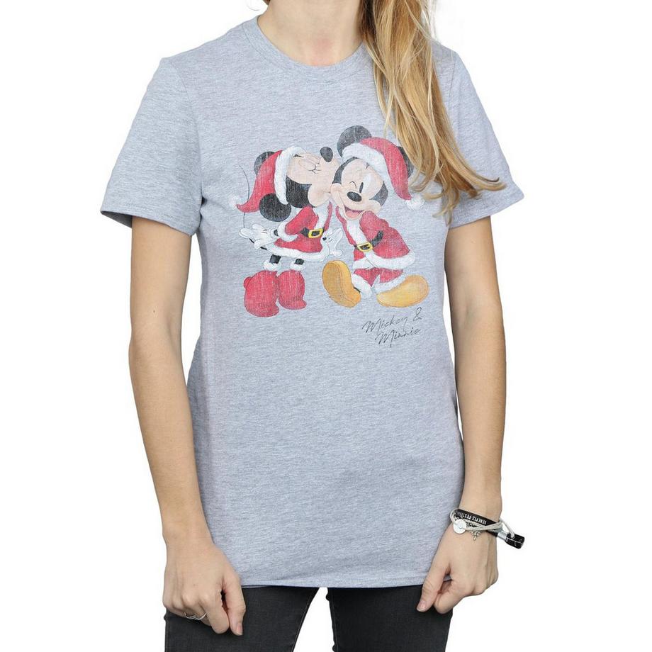 Disney Mickey und Minnie Maus Weihnachtskuss T-Shirt  