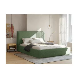 Vente-unique Letto 160 x 200 cm Tessuto Verde oliva - KENZIALI  