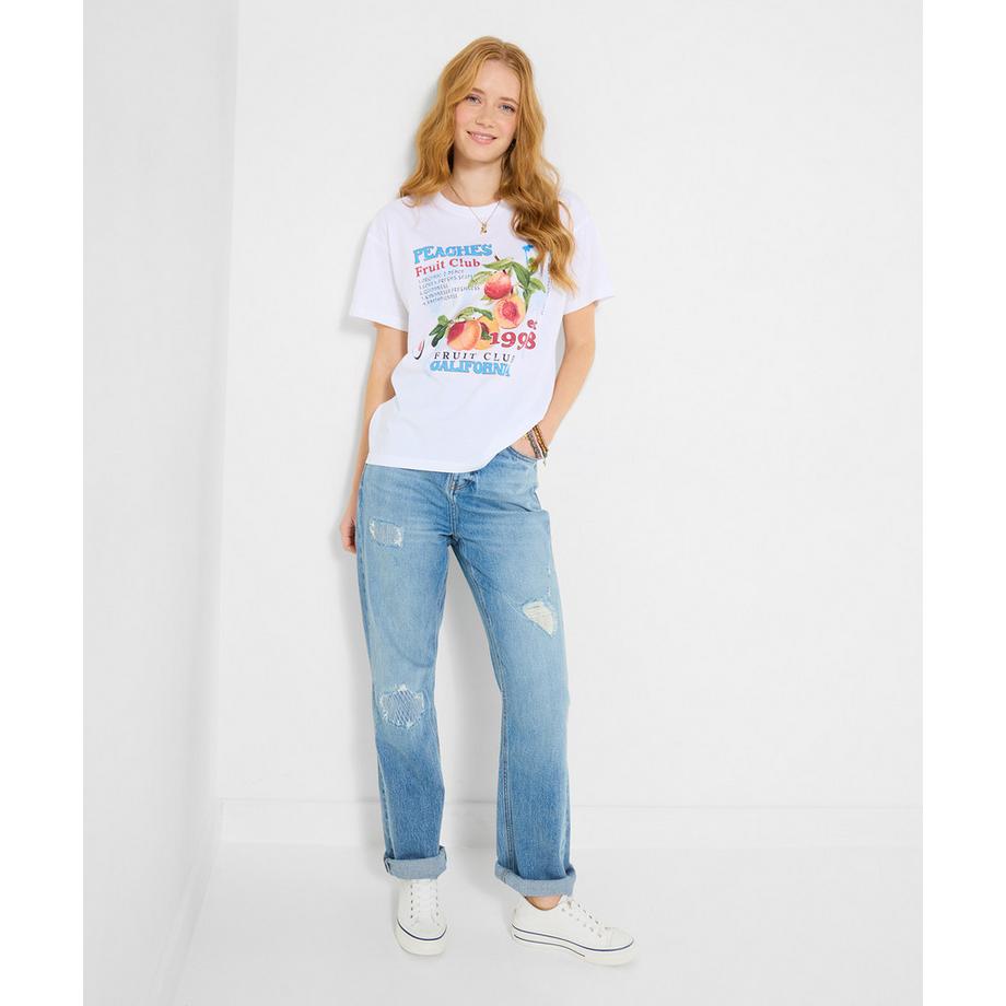 Joe Browns T-shirt oversize à motif pêche  
