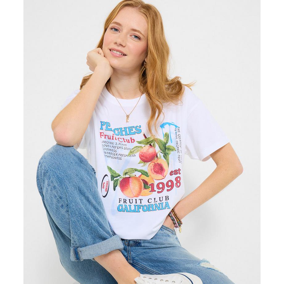 T-shirt ample à motif fruit