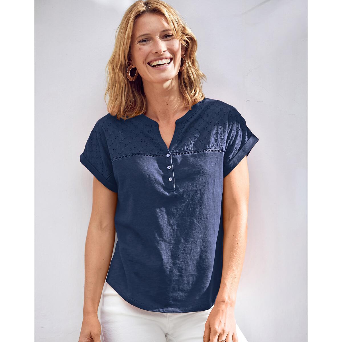 La Redoute Collections  T-Shirt mit Henley-Ausschnitt 