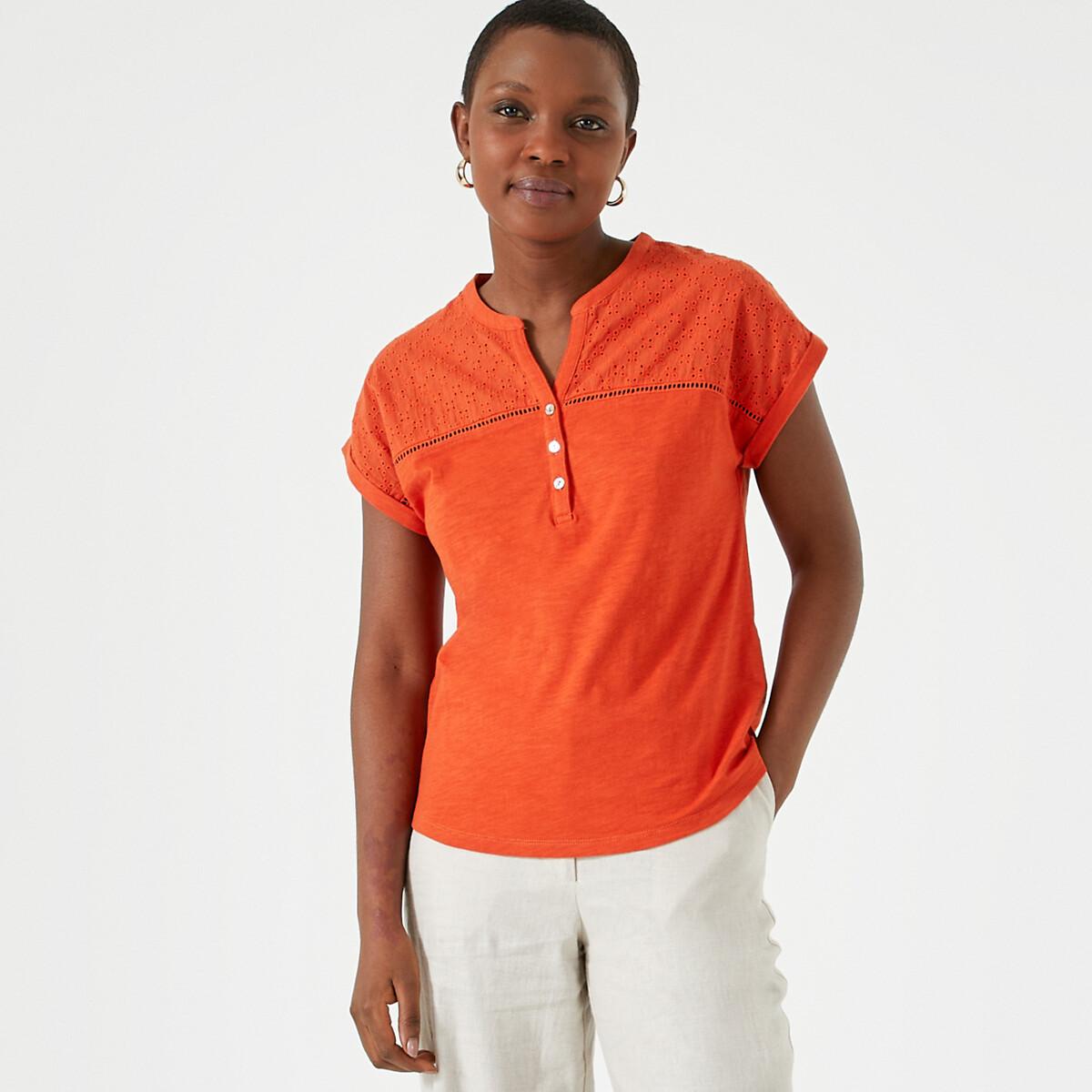 La Redoute Collections  T-Shirt mit Henley-Ausschnitt 