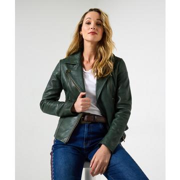 Klassische Bikerjacke mit Kragen