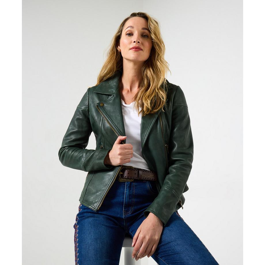 Klassische Bikerjacke mit Kragen