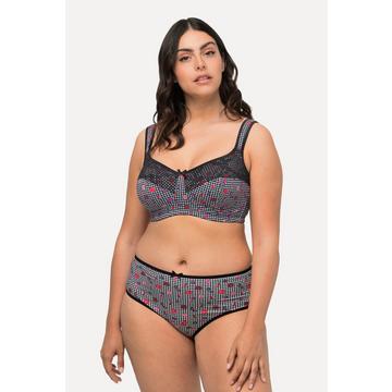 Soutien-gorge de maintien avec dentelle et motif pied-de-poule, bonnets C - E