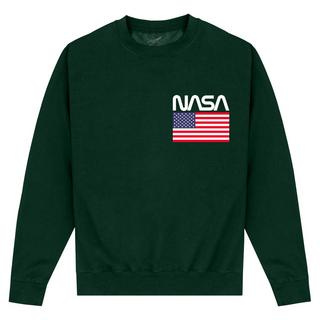 Nasa Amerikanische Flagge Logo Rundhals-Sweatshirt  