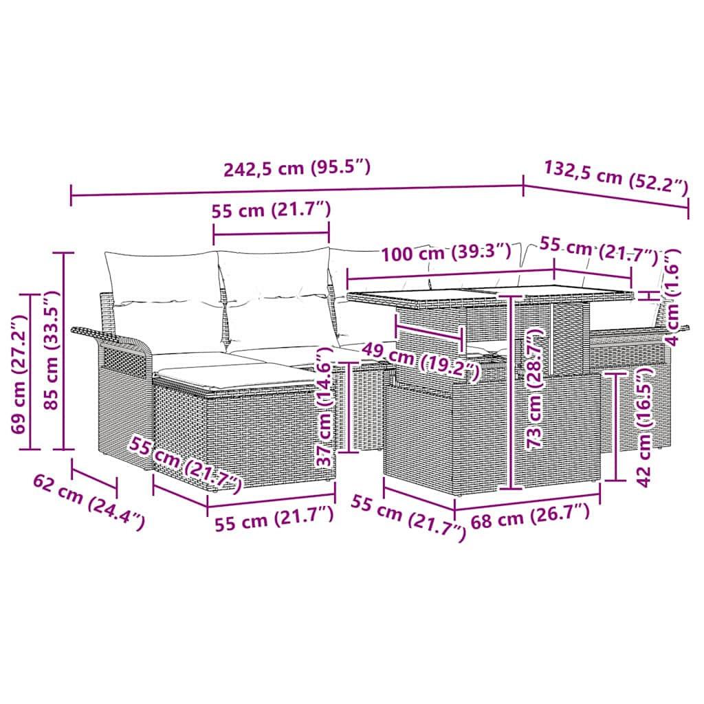 VidaXL Gartenmöbel set poly-rattan  