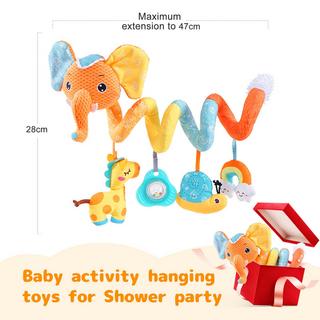 Activity-board  Jouet pour siège auto, spirale pour bébé, peluche, à suspendre, pour landau, barreau, poussette, berceau, avec boîte à musique, BB squeaker et hochets. 