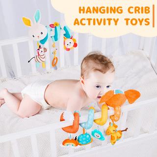 Activity-board  Jouet pour siège auto, spirale pour bébé, peluche, à suspendre, pour landau, barreau, poussette, berceau, avec boîte à musique, BB squeaker et hochets. 