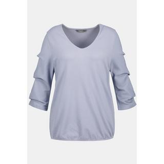 Ulla Popken  Sweat-shirt, structure, oversize, col en V, manches 3/4 