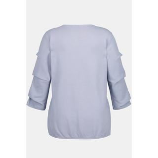 Ulla Popken  Sweat-shirt, structure, oversize, col en V, manches 3/4 