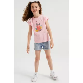 WE Fashion  T-shirt à application de paillettes fille 
