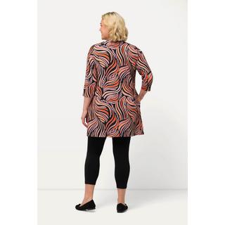 Ulla Popken  Longshirt, gemustert, Rundhals, 3/4-Arm 