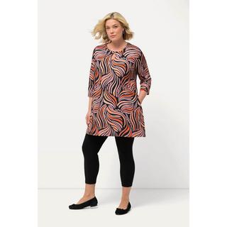 Ulla Popken  Longshirt, gemustert, Rundhals, 3/4-Arm 