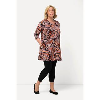 Ulla Popken  Longshirt, gemustert, Rundhals, 3/4-Arm 