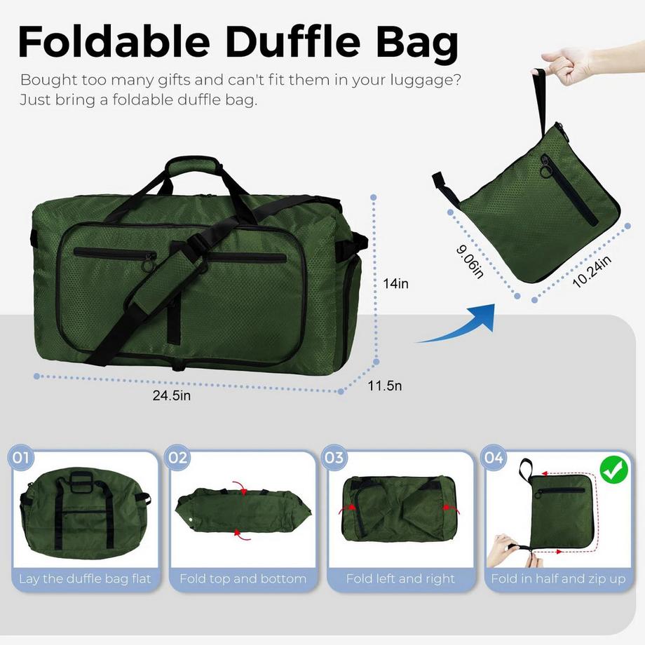 Only-bags.store Faltbare Reisetasche mit 65L Kapazität  