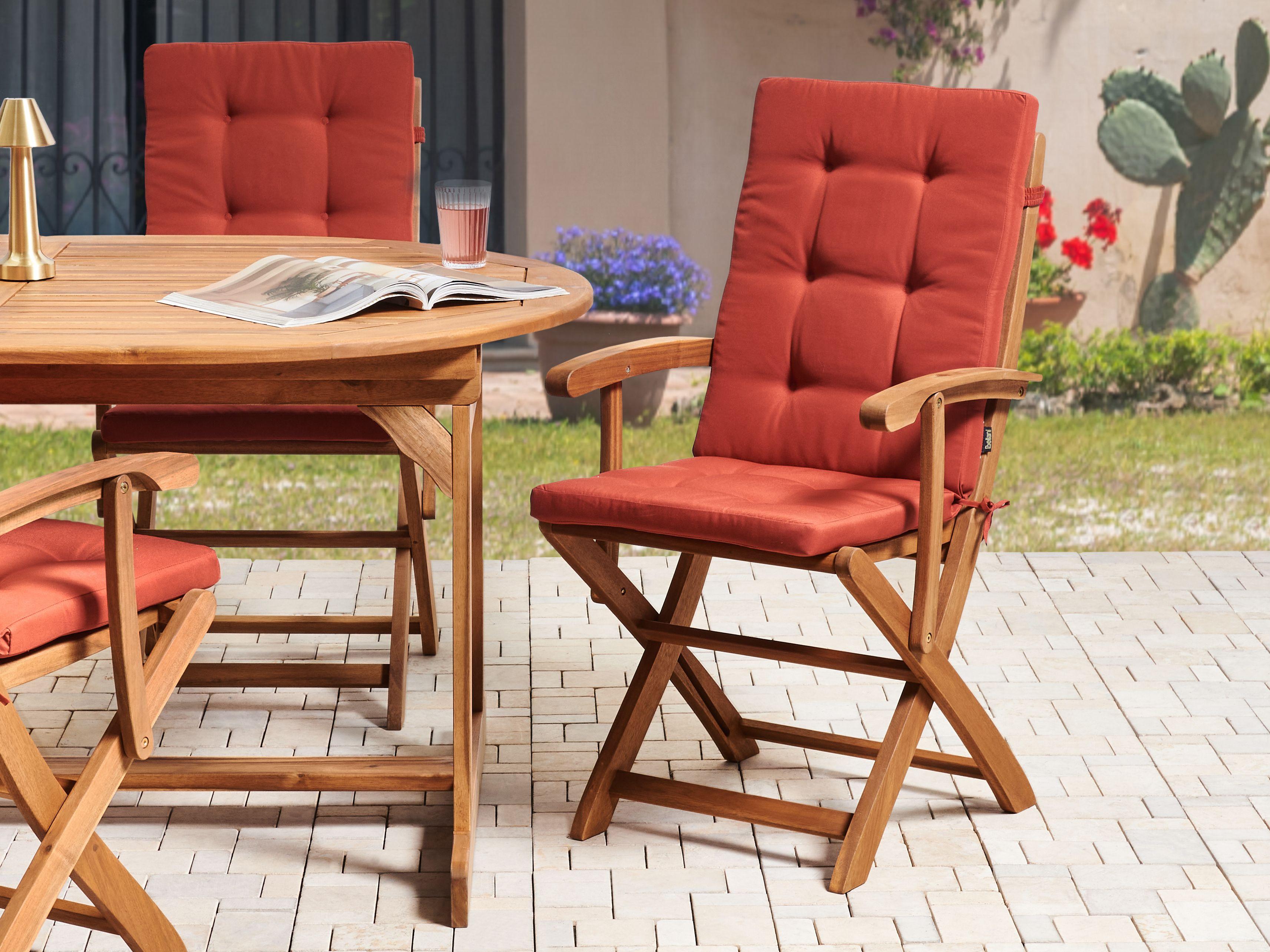 Beliani Lot de 2 coussins de jardin en Polyester Moderne MAUI PREMIUM  