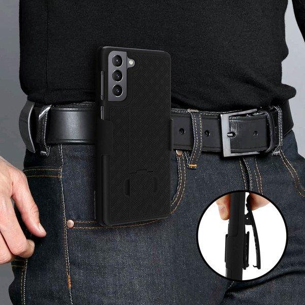 Avizar  Coque Samsung S21 Clip Ceinture Noir 