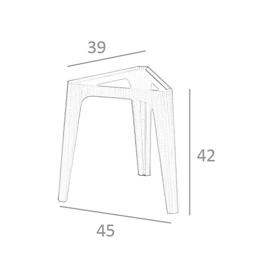 ANGEL CERDA Tavolo angolare triangolare in vetro temperato e noce  