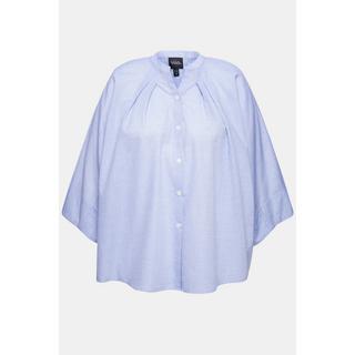 Ulla Popken Blusa Oversize Pieghe Decorative Scollo a V Maniche a Pipistrello  