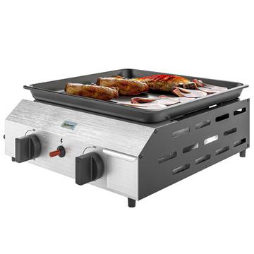 Barbecue à Gaz 4 Brûleurs Acier Inoxydable - Grille Réglable Hauteur - Plaque Céramique Infrarouge - Pour Jardin, Camping