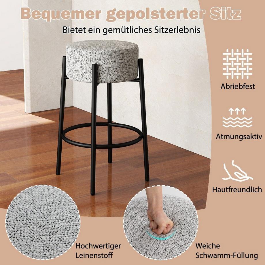 Northix Barhocker mit Fußstütze  