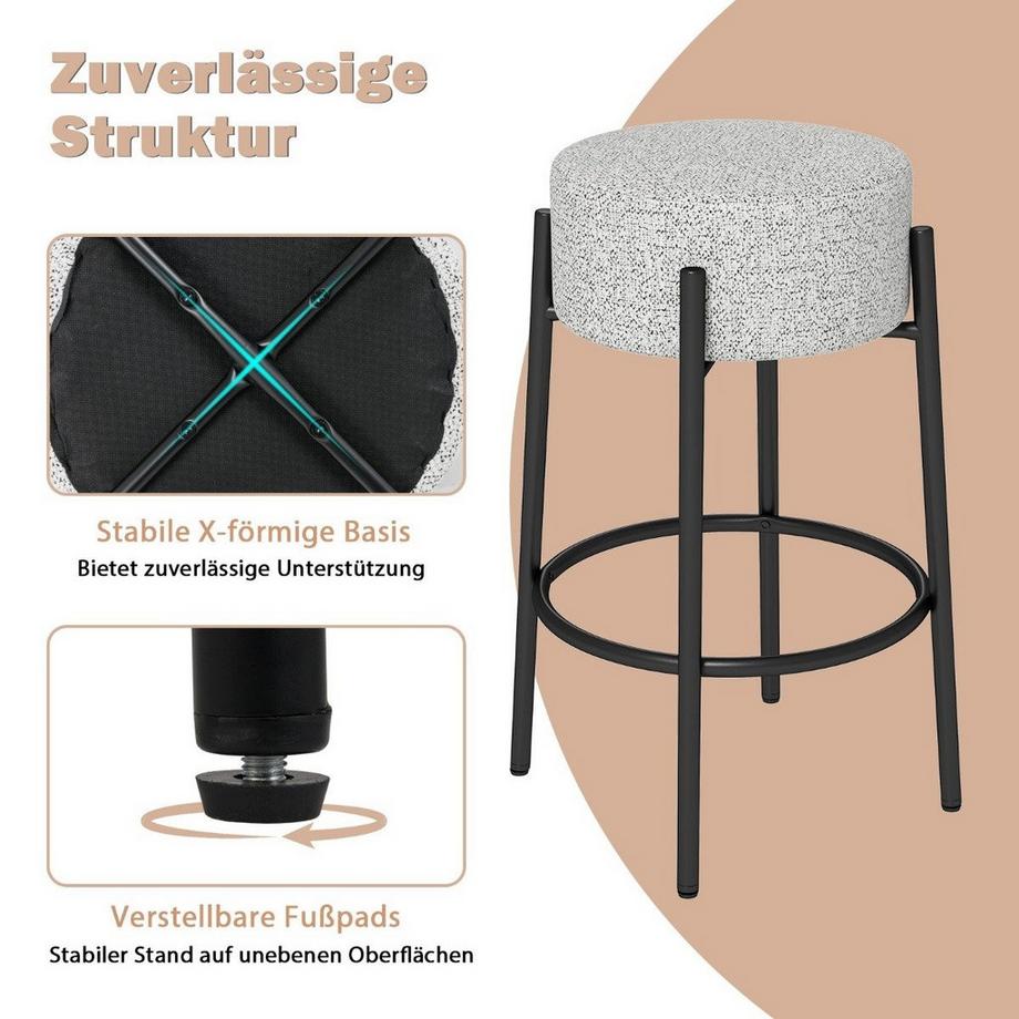 Northix Barhocker mit Fußstütze  