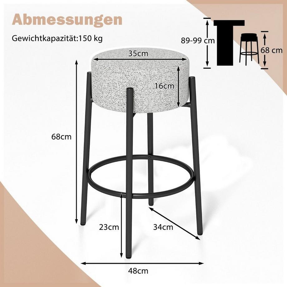 Barhocker mit Fußstütze