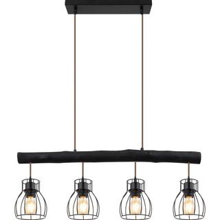 mutoni Lampe à suspension Mina métal noir mat 4xE27  