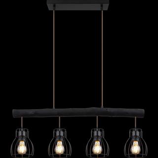 mutoni Lampe à suspension Mina métal noir mat 4xE27  