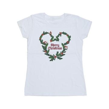 Mickey Mouse Merry Christmas Holly TShirt