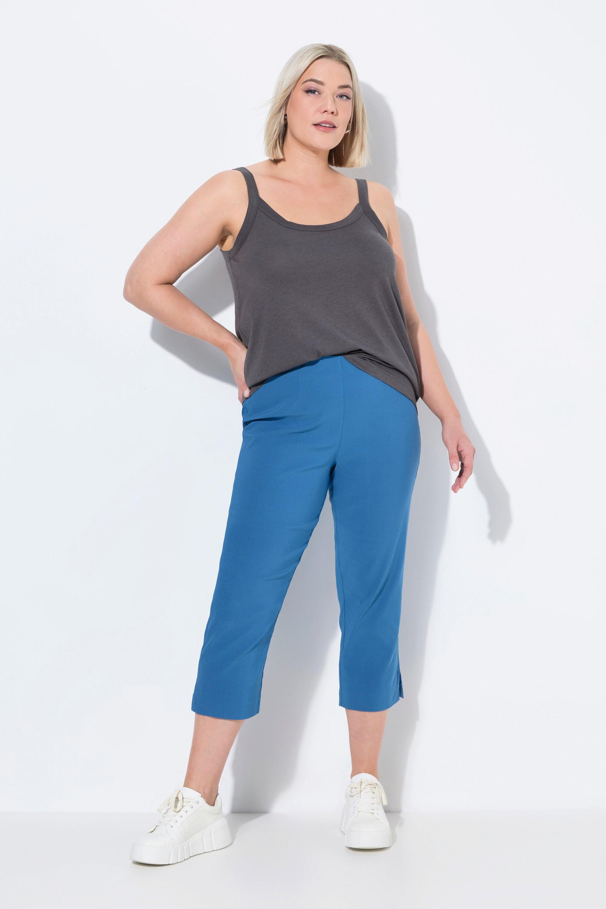 Ulla Popken  Pantalon en bengaline stretch, longueur 3/4 et taille élastique 