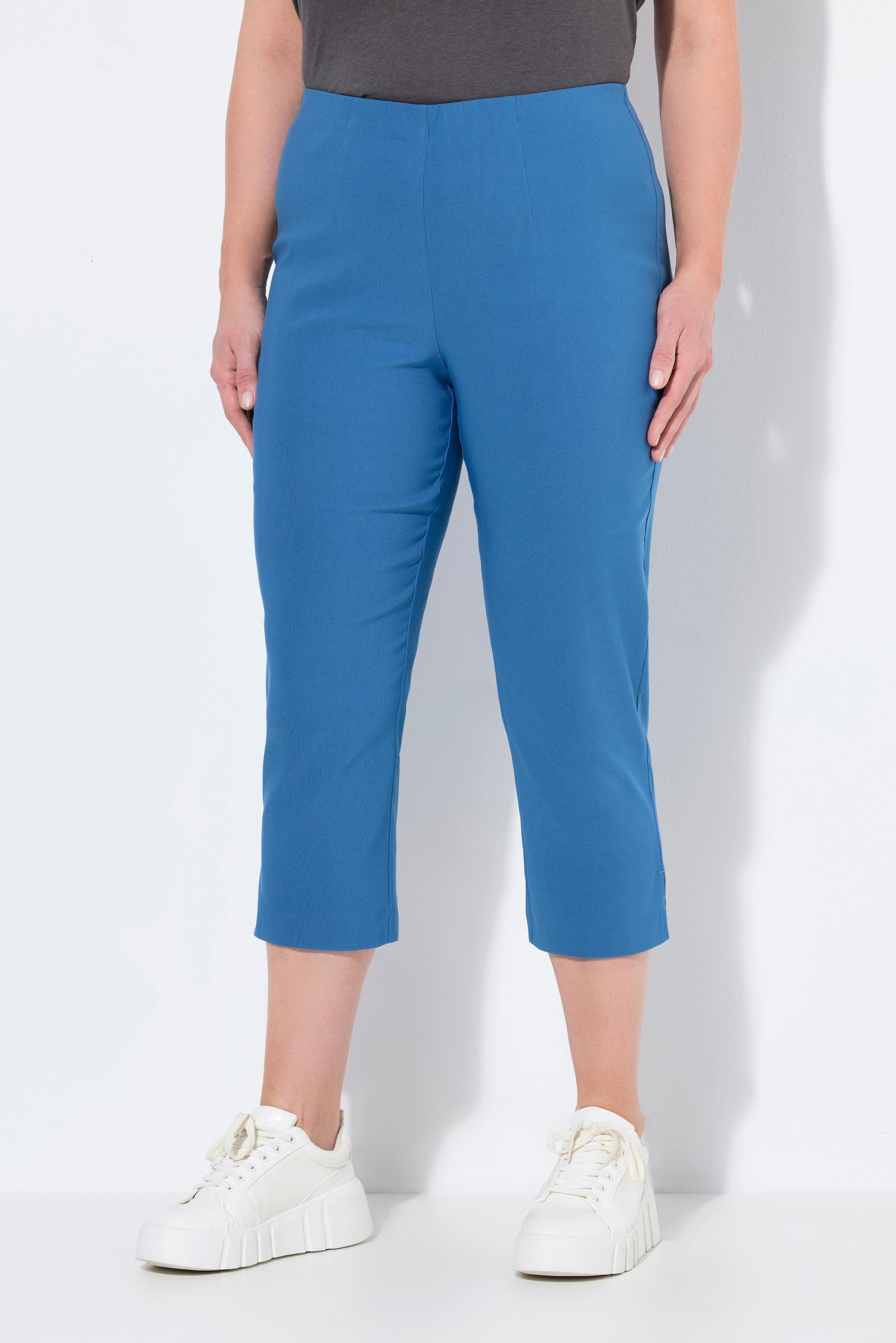 Ulla Popken  Pantalon en bengaline stretch, longueur 3/4 et taille élastique 