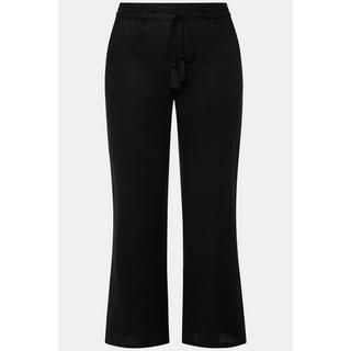 Ulla Popken Pantalon Lin Mary Taille Élastique Jambe Large Droite  