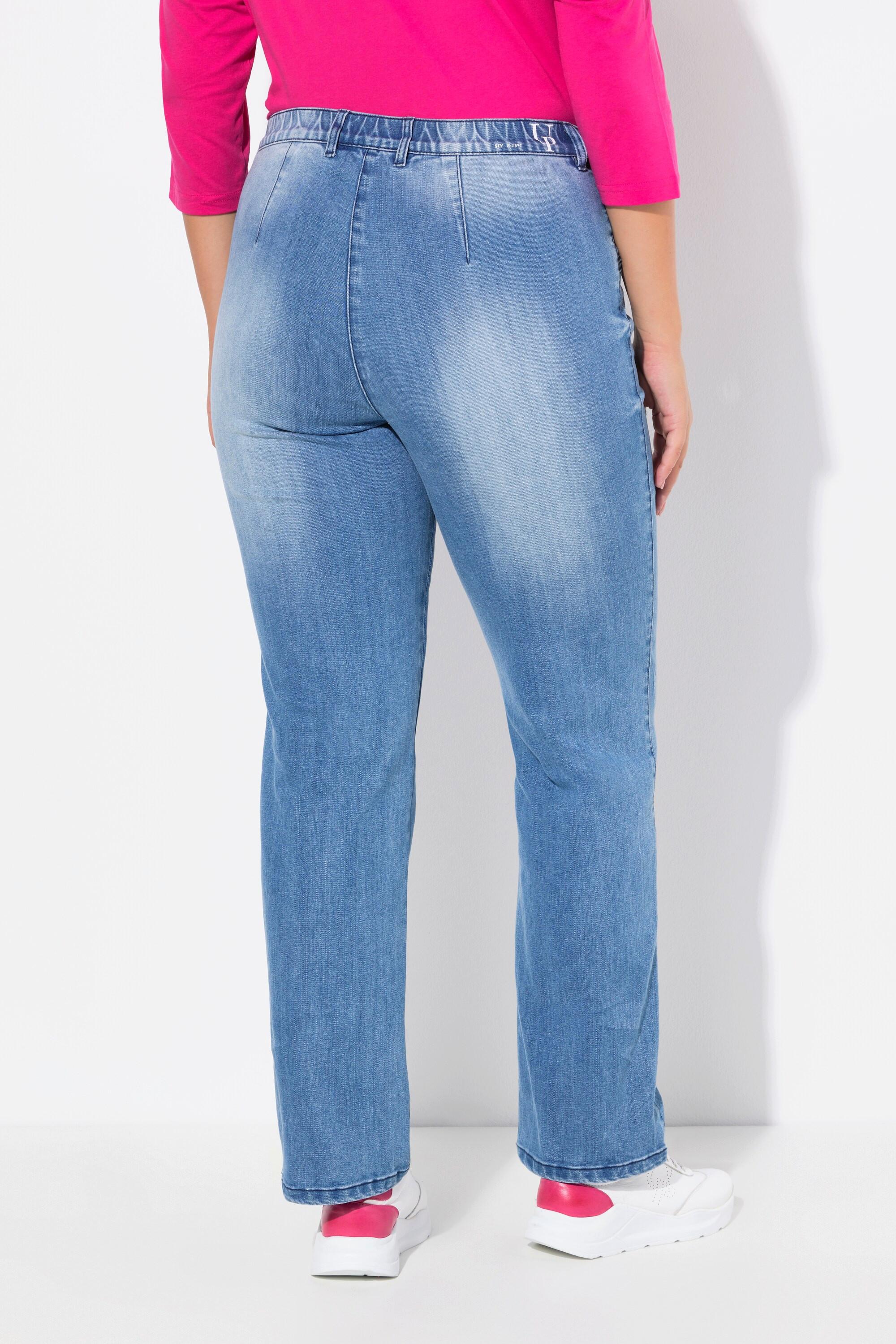 Ulla Popken  Jeans modello Mony con gamba conica, tessuto elasticizzato e stile vintage 