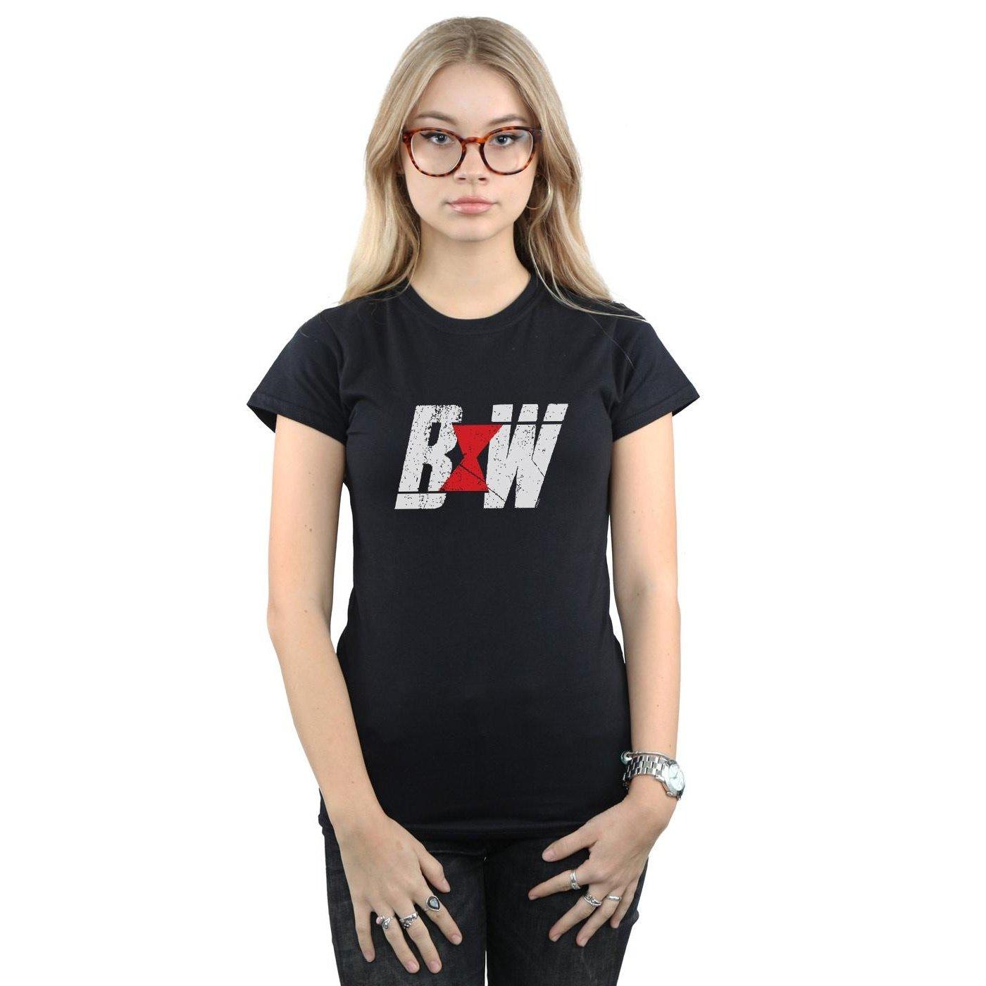 MARVEL  Tshirt BLACK WIDOW MOVIE INITIAL LOGO 