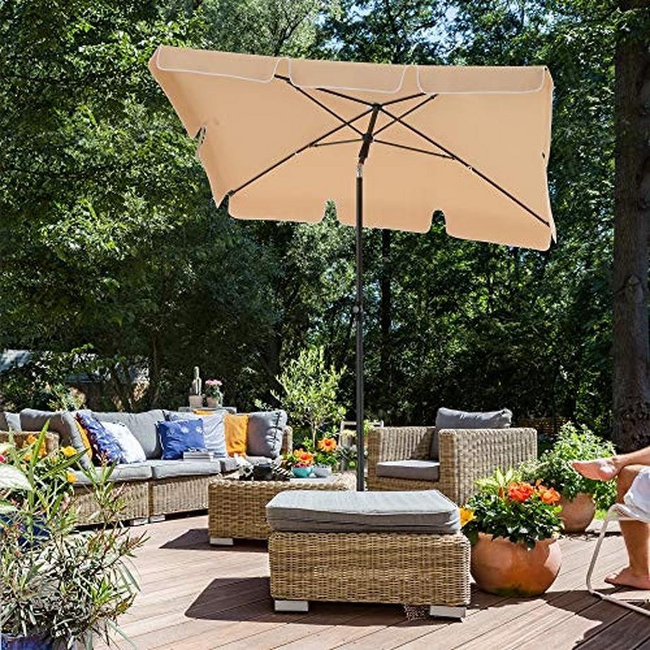 Pricenet Rechteckiger Balkon-Sonnenschirm mit UPF 50+ Sonnenschutz  