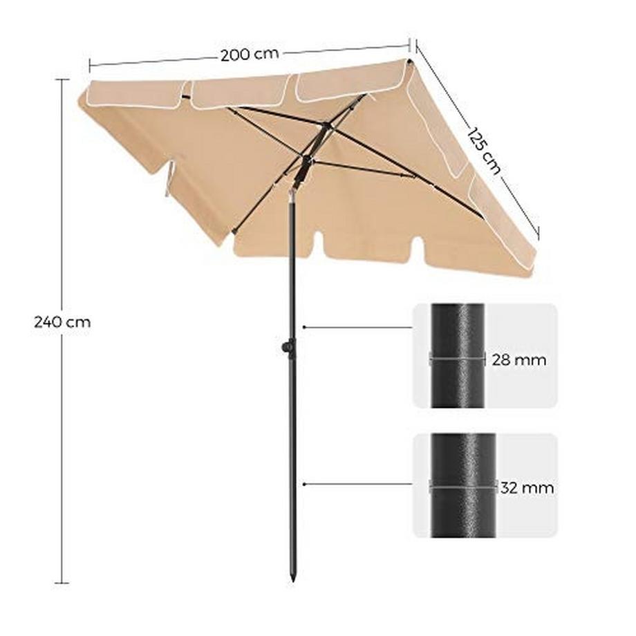Pricenet Rechteckiger Balkon-Sonnenschirm mit UPF 50+ Sonnenschutz  
