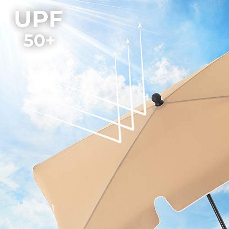 Pricenet Rechteckiger Balkon-Sonnenschirm mit UPF 50+ Sonnenschutz  