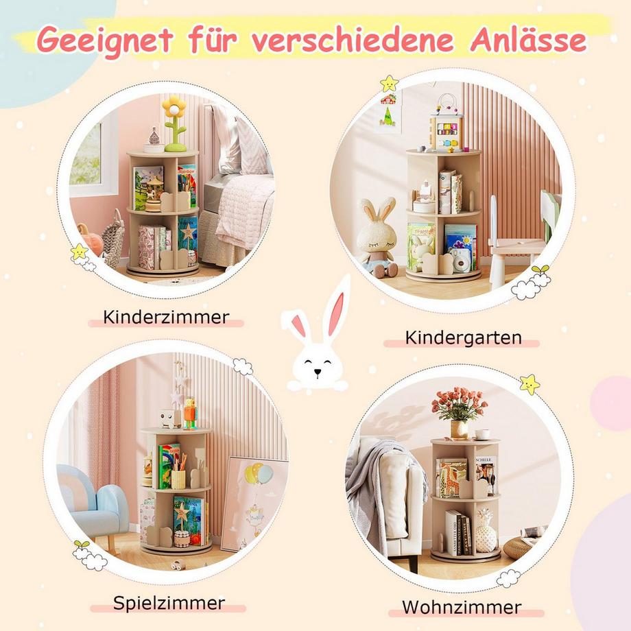 Northix Drehbares Kinderbücherregal, 2-stufig  