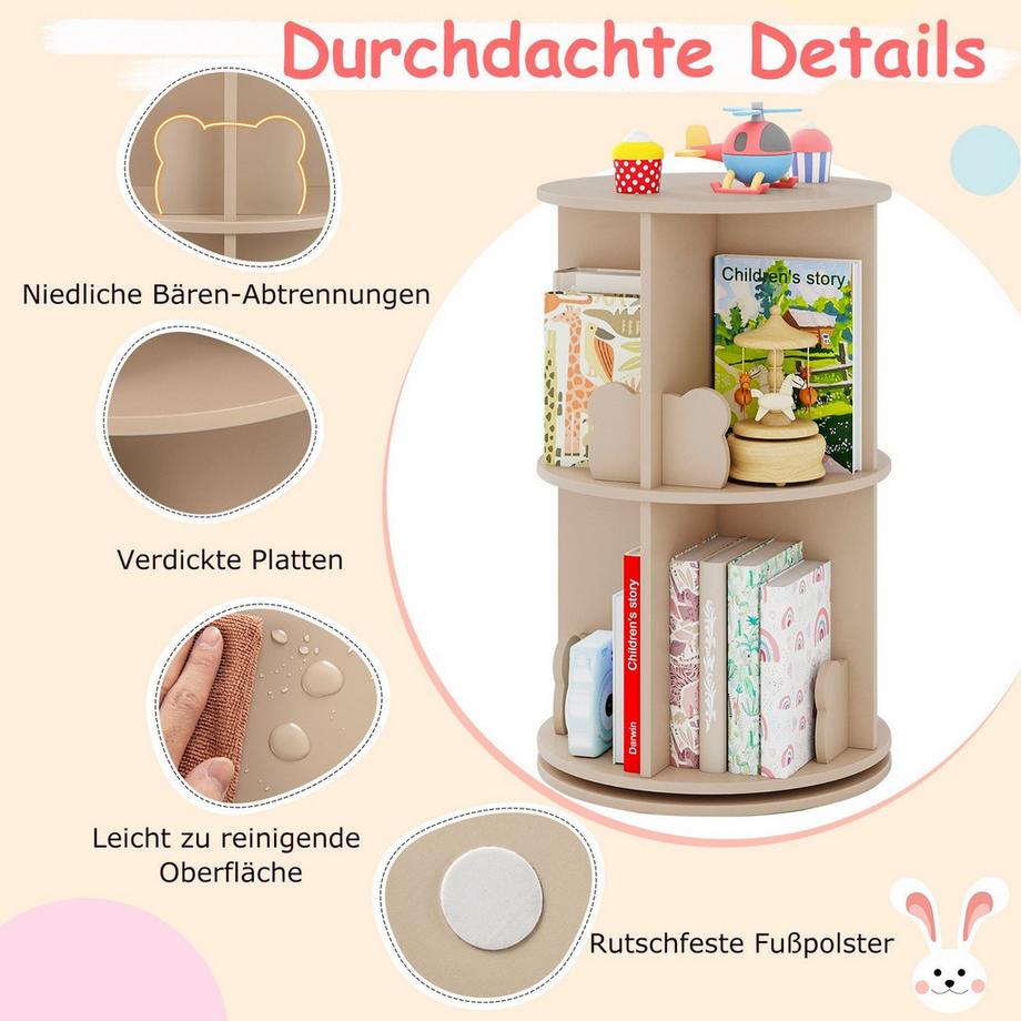 Northix Drehbares Kinderbücherregal, 2-stufig  