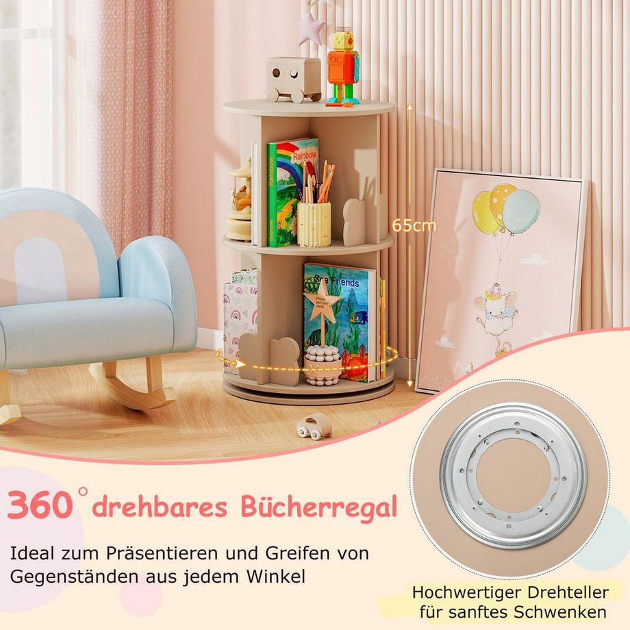 Northix Drehbares Kinderbücherregal, 2-stufig  