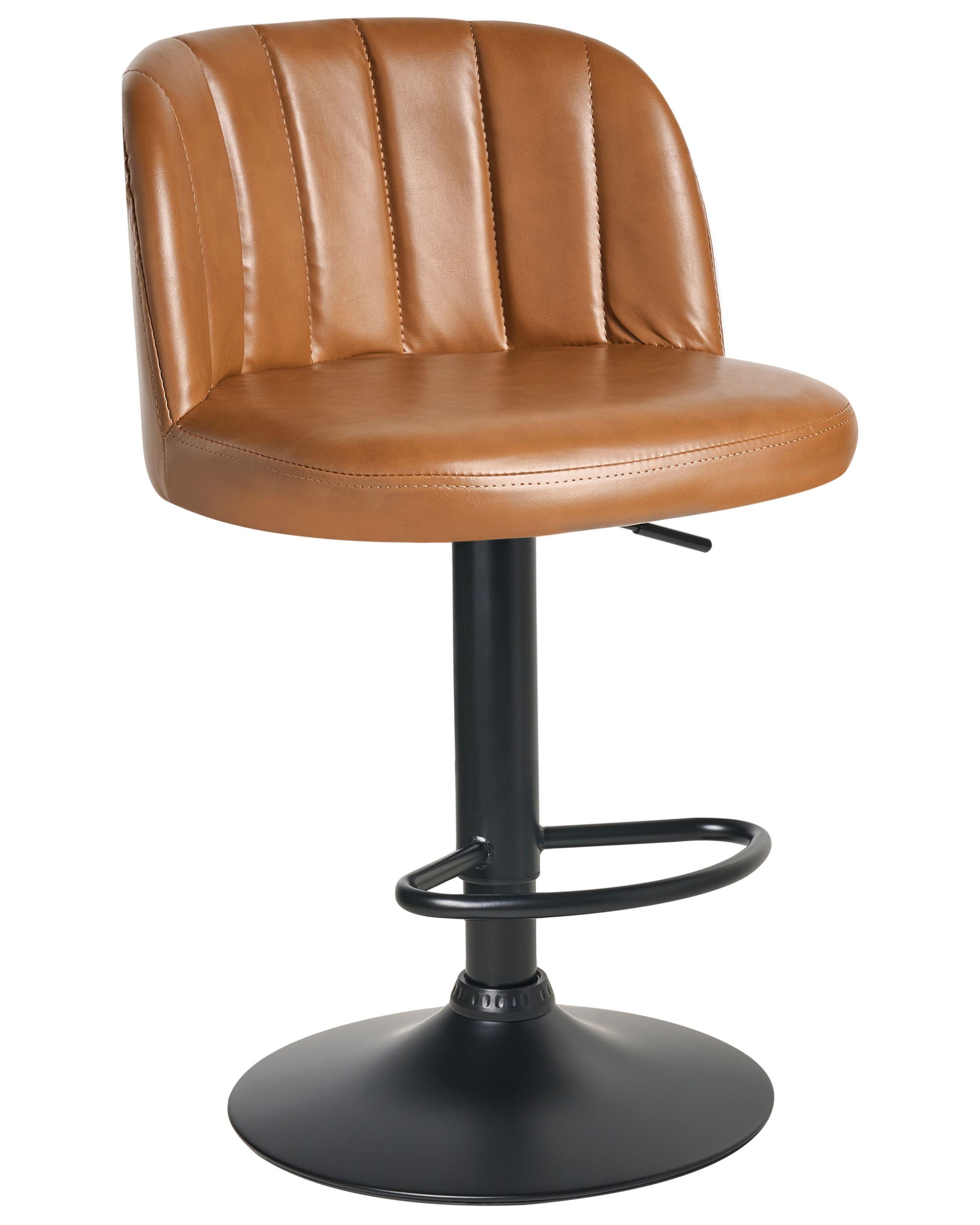 Beliani Set di 2 sgabelli da bar en Pelle sintetica Retrò VLORE  