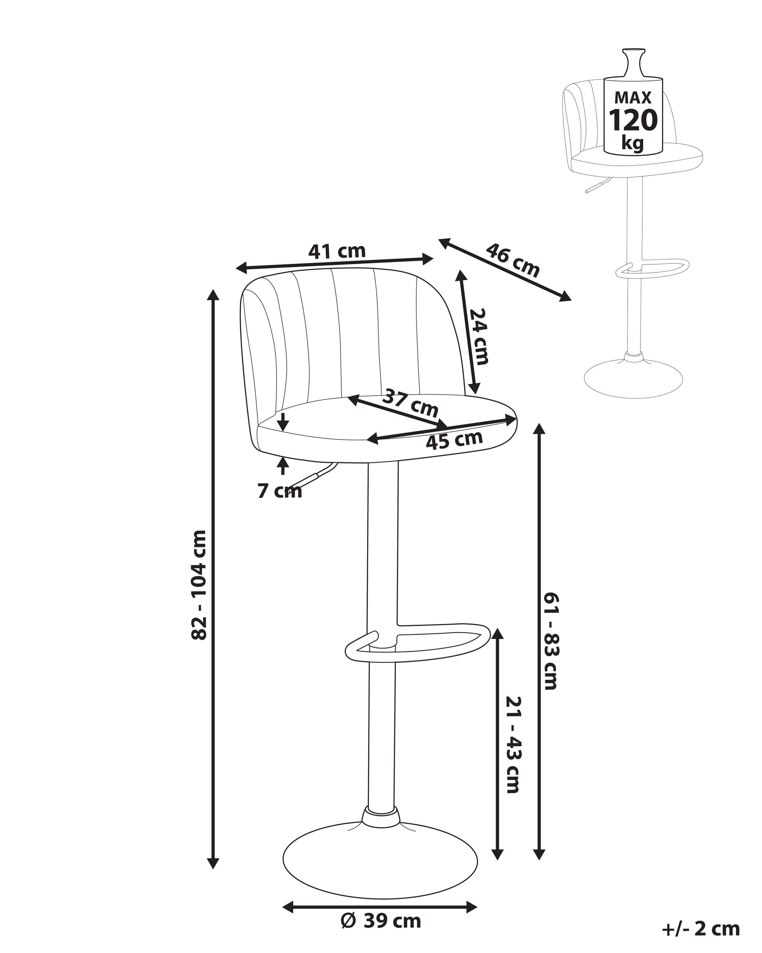 Beliani Set di 2 sgabelli da bar en Pelle sintetica Retrò VLORE  