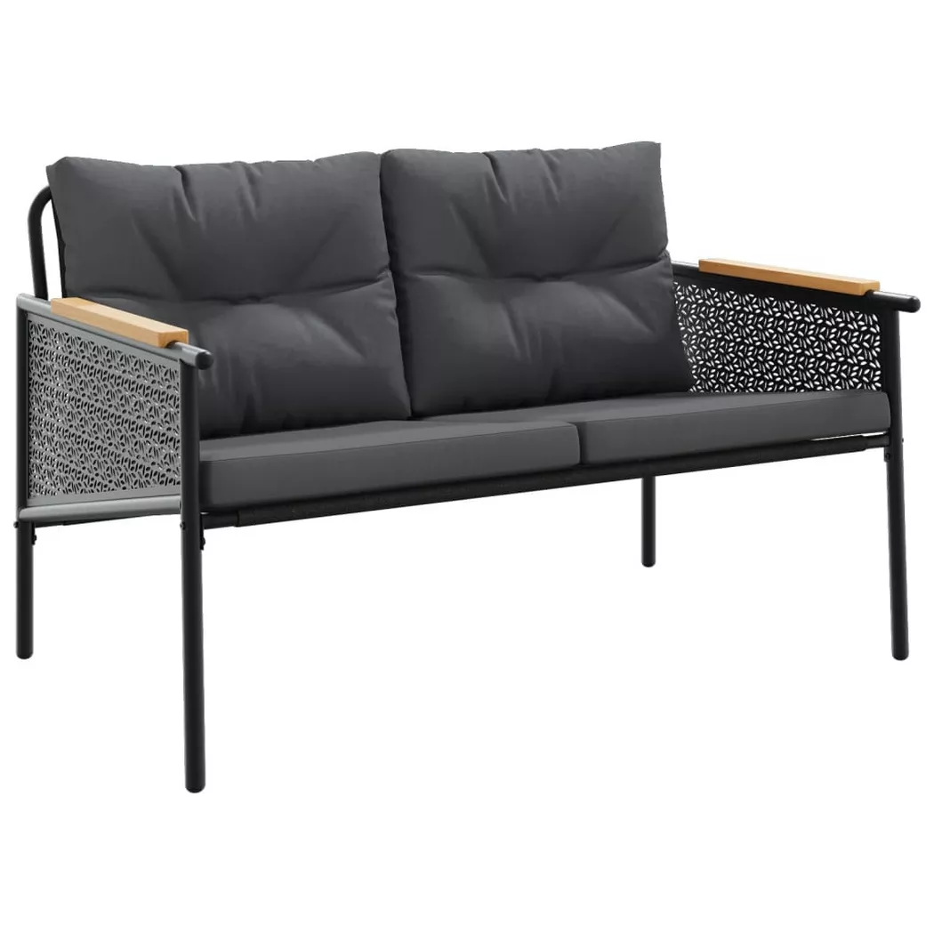 VidaXL - Banc de jardin acier, One Size, Noir