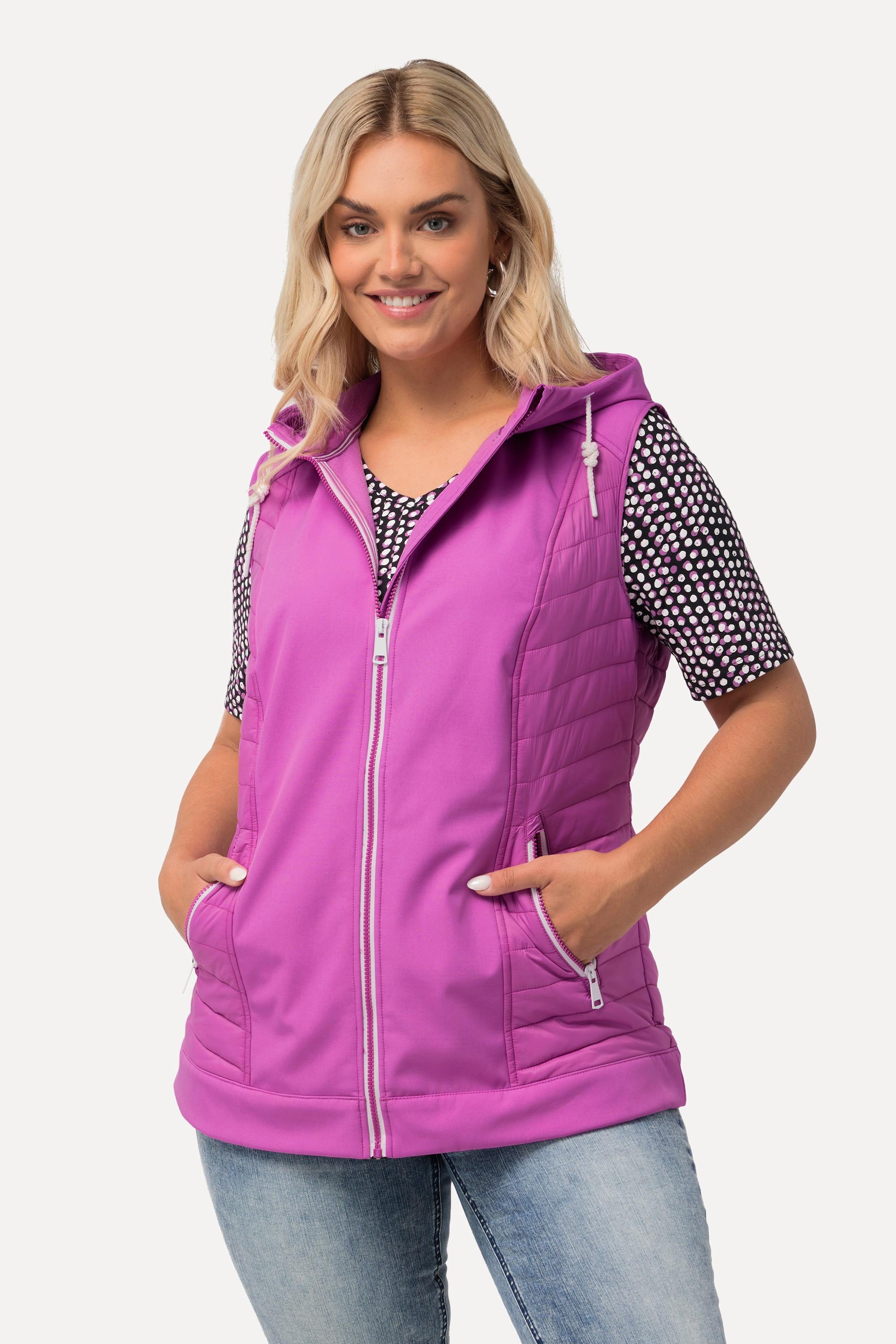 Ulla Popken HYPRAR Gilet Hybride à Capuche Imperméable  