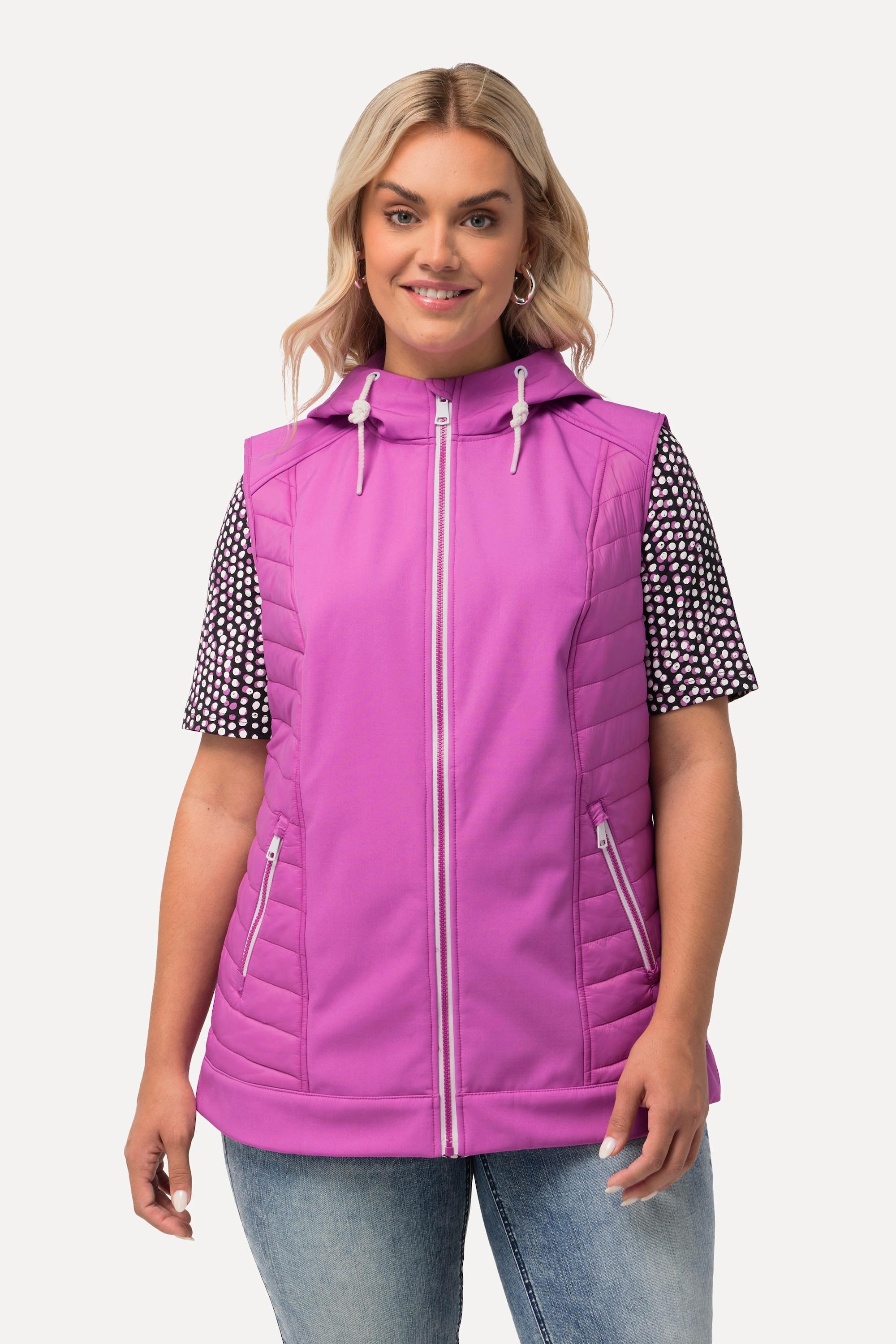 Ulla Popken HYPRAR Gilet Hybride à Capuche Imperméable  