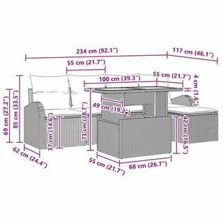 VidaXL Canapé de jardin poly rattan  