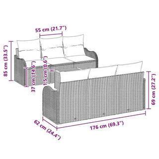 VidaXL Garten sofa poly-rattan  